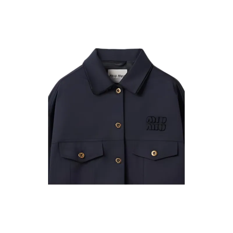 MIU MIU Logo embroidered Chino Jacket-4
