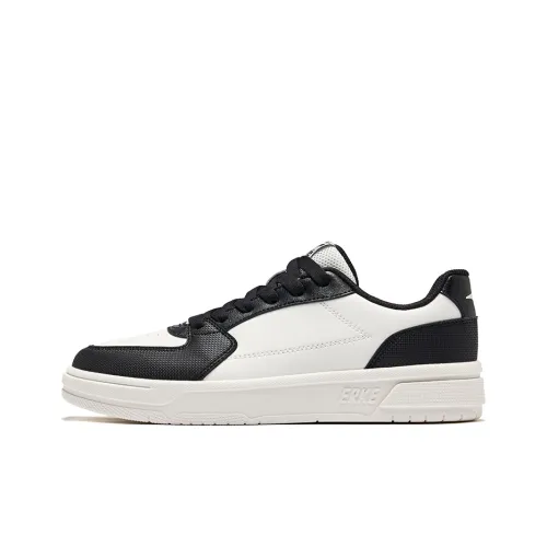 Erke Days And Wear Resistant Slip Resistant Low Top Skateboard Shoes Men's Microcrystal White/Jet Black