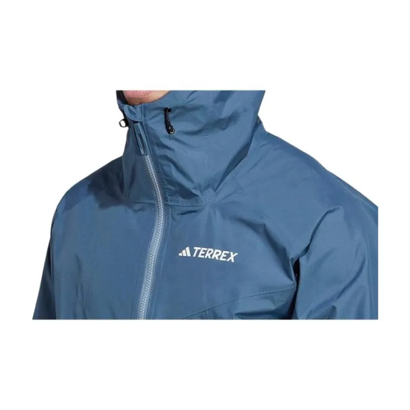 Adidas TERREX XPERIOR Water-Resistant Windproof Breathable Windbreaker Jacket Men's Blue-4