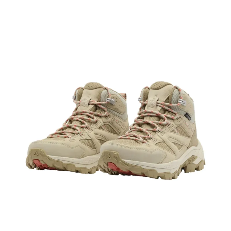 Jack Wolfskin Anti Slip Wear Resistant Mid Top Hiking Shoes Women's Beige-2
