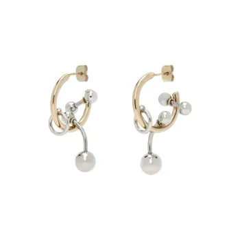 JUSTINE CLENQUET Brass Crystal Earrings Women's Silver