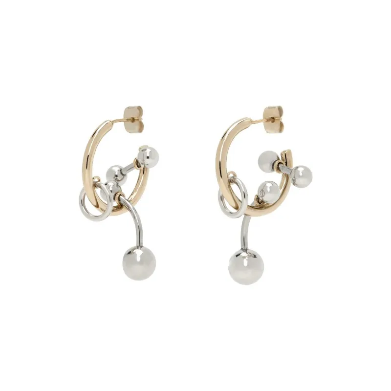 JUSTINE CLENQUET Brass Crystal Earrings Women's Silver-0