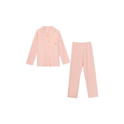 Red Beans At Home Pajama Set Women's Stamen Pink