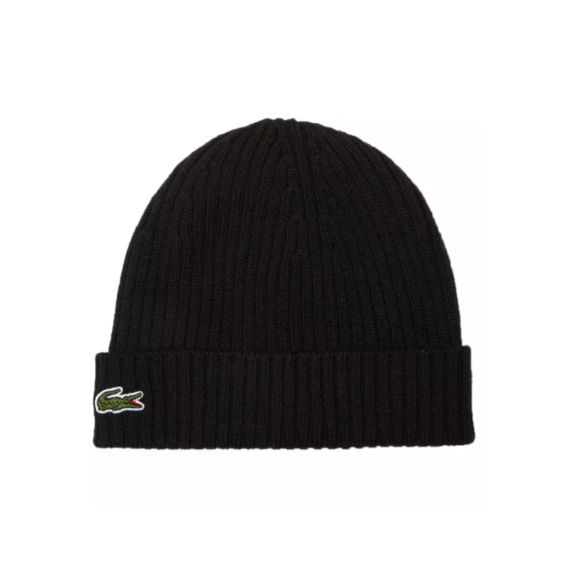 LACOSTE Cotton Beanies Unisex Black-4