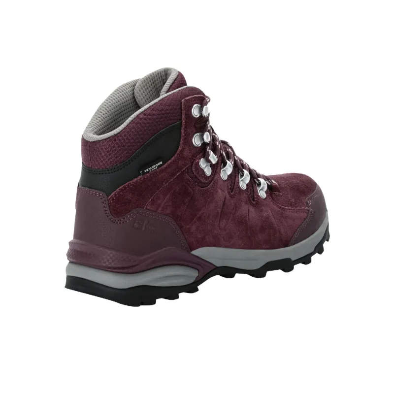 Jack Wolfskin Slip Resistant, Abrasion Resistant, Waterproof Mid Top Hiking Shoes Women's Burgundy-3