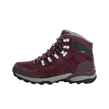 Jack Wolfskin Slip Resistant, Abrasion Resistant, Waterproof Mid Top Hiking Shoes Women's Burgundy