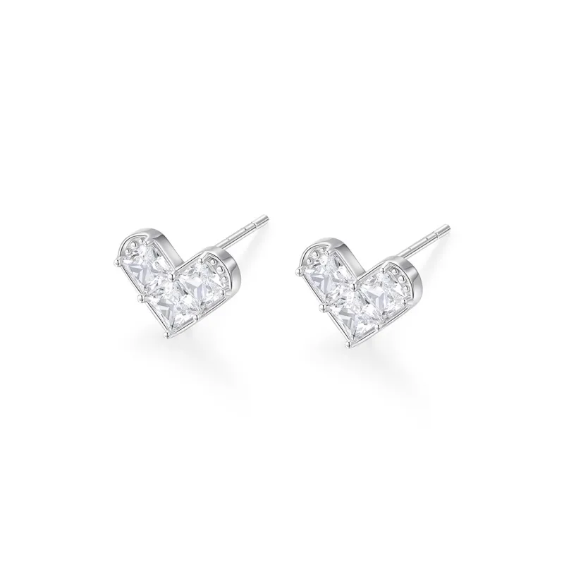 KADER 925 Sterling Silver Stud Earrings Women's Silver Girl Birthday Confession Commemoration Gift-2