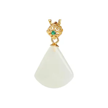 Oriental Jade Hetian Jade Necklaces Pale Greenish White Jade Women's