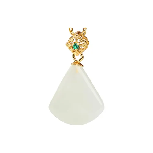 Oriental Jade Hetian Jade Necklaces Pale Greenish White Jade Women's