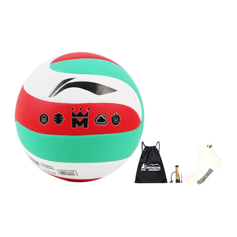 LiNing PU Size 5 Volleyball Unisex White Red Green-10