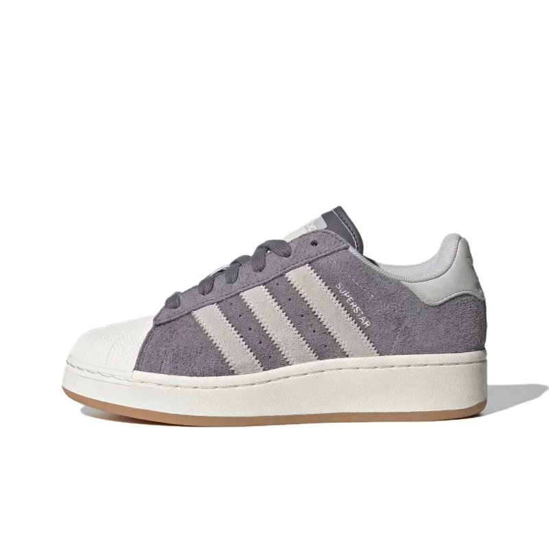 Adidas Originals SUPERSTAR XLG Anti Slip Wear Resistant Low Top Skateboard Shoes Women's Gray White-0