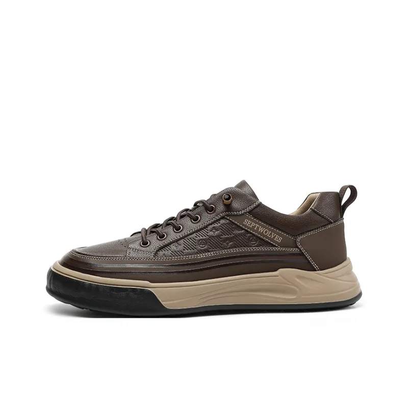 SEPTWOLVES Low Top Casual Shoes Men's Black HD-5