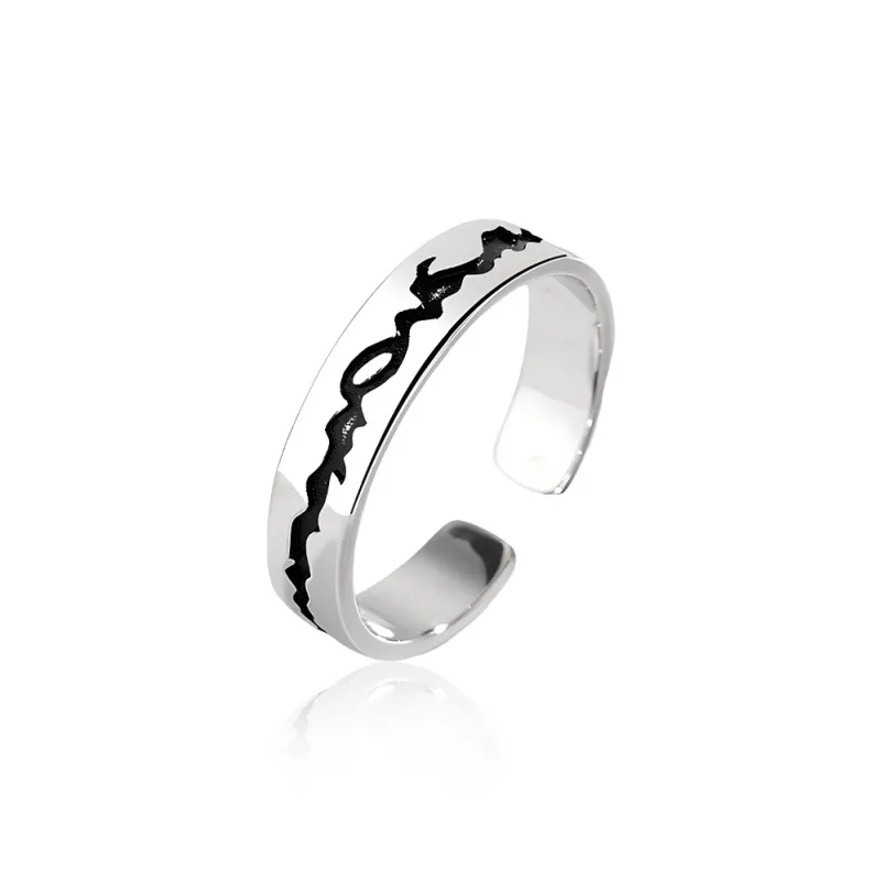 FOREVER MELODY 925 Sterling Silver Rings Men's Silver-5