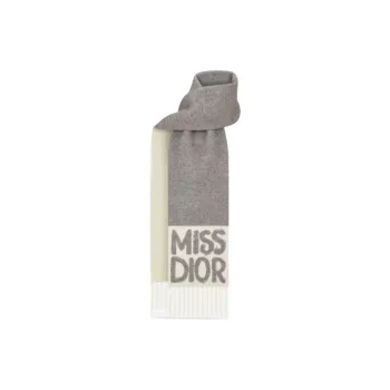 DIOR Cashmere Knit Scarves Women's Gray
