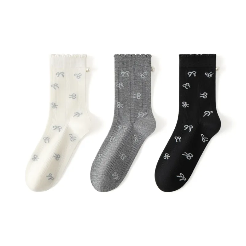 SHIWAJI Mid Calf Socks Women's 3 Pack-4