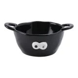 Large Size Paired Earrings Bowl-Black