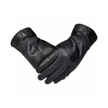 Shanghai Story Sheepskin Knit Gloves Men's Black Gift Box Set