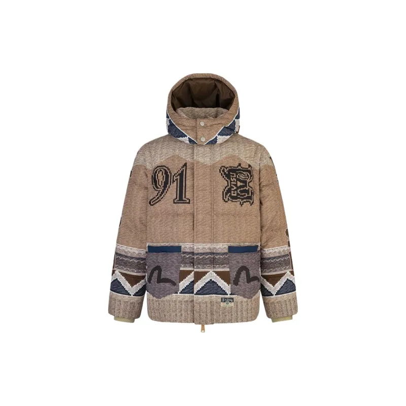 EVISU Down Jacket Men's Apricot-1