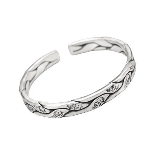 RURA S999 Fine Silver Bangles Women's Silver-0