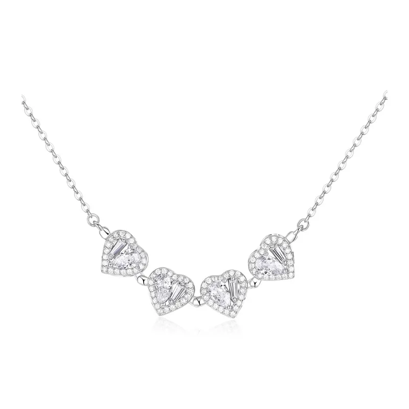 KADER Lucky Four Leaf Clover Series 925 Sterling Silver Necklaces Women's Silver White, Festival Gift Box Good Luck-5