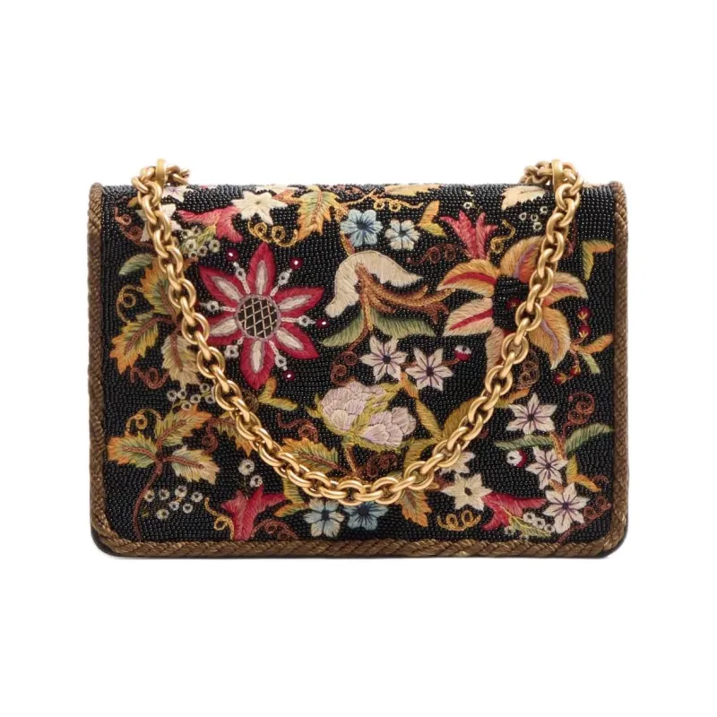 Valentino Floral Embroidery Crossbody Bag Shoulder Bag Women's Multicolor-3