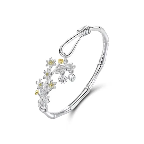 YUOFFICIAL S999 Fine Silver Bangles Unisex-0
