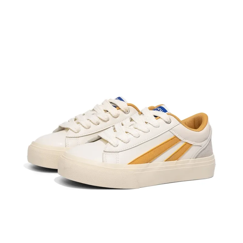 NSTCU Low Top Skateboard Shoes Women's Beige Yellow-2