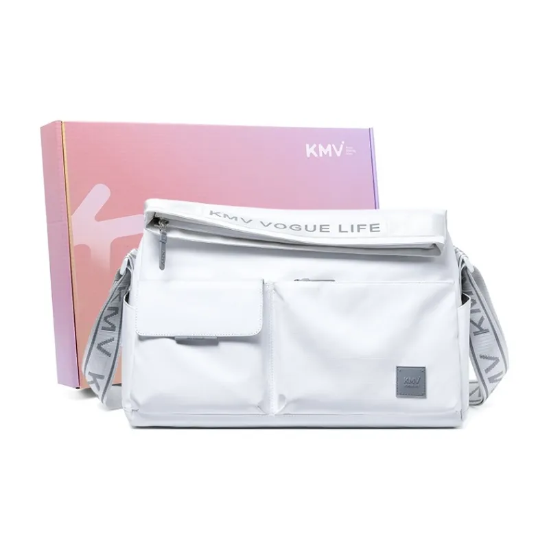 KMV Polyester Gym Bag Medium Size Unisex Black/White/Gray-18
