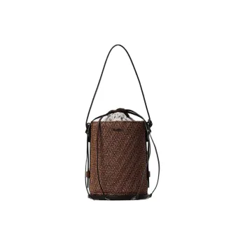 MaxMara Logo Plaque Drawstring Shoulder Bag