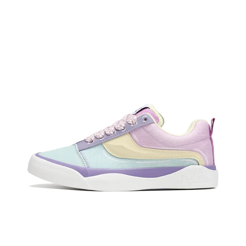 BALIAOYUN x JACLAR Slip Resistant, Abrasion Resistant, Lightweight Low Top Skateboard Shoes Women's Green Purple Yellow-0
