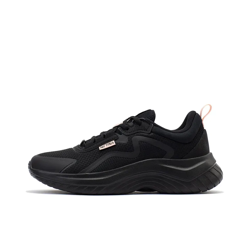 361° Breathable And Lightweight Low Top Carbon Plate Running Shoes Women's Black-0