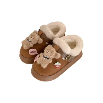 Thin Strips Cotton Slippers Women's, Brown