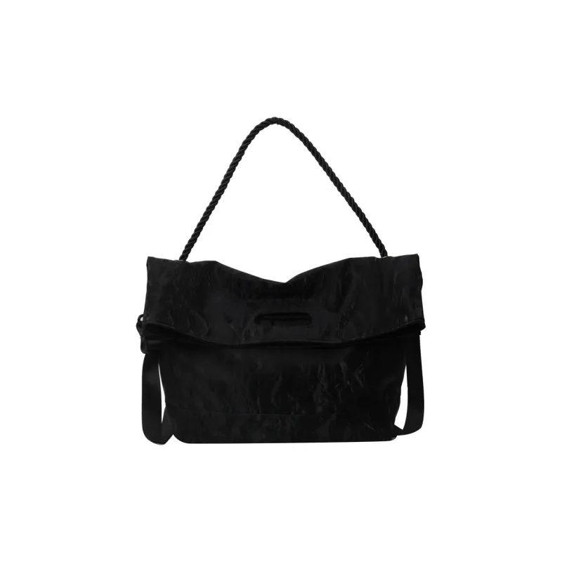 HAWA Nylon Messenger Bag Shoulder Bag Crossbody Bag Large Size Unisex Black-7