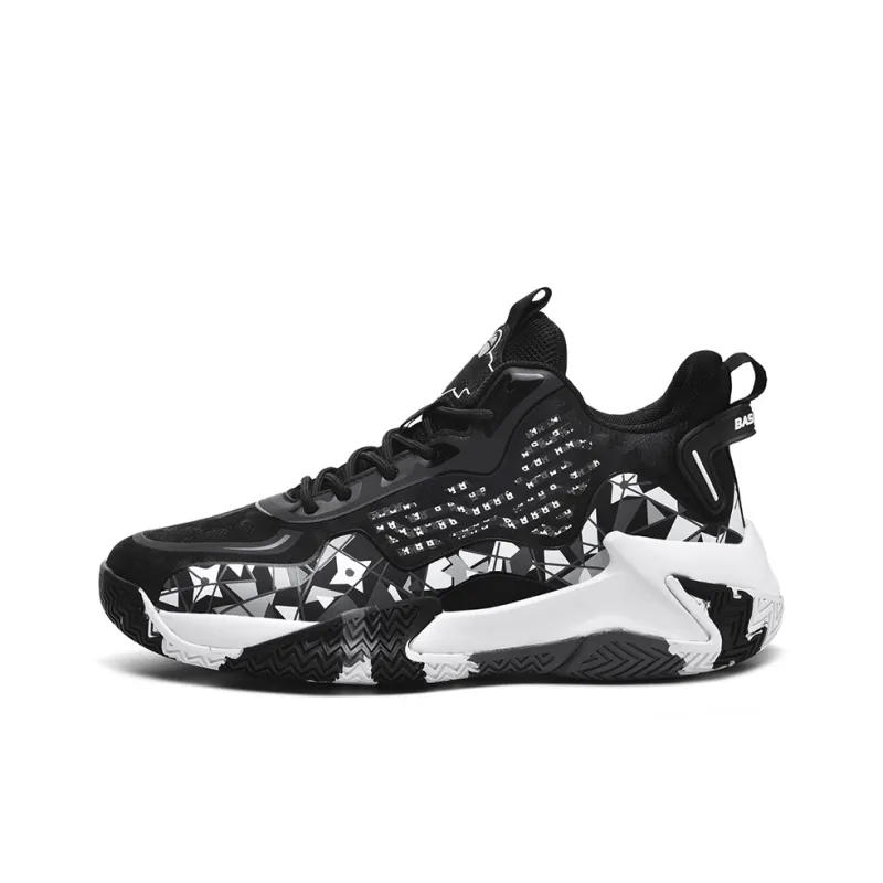 Black tailed Deer Shock Absorbers With Slip Resistant And Abrasion Resistant Properties Mid Top Basketball Shoes Men's-5