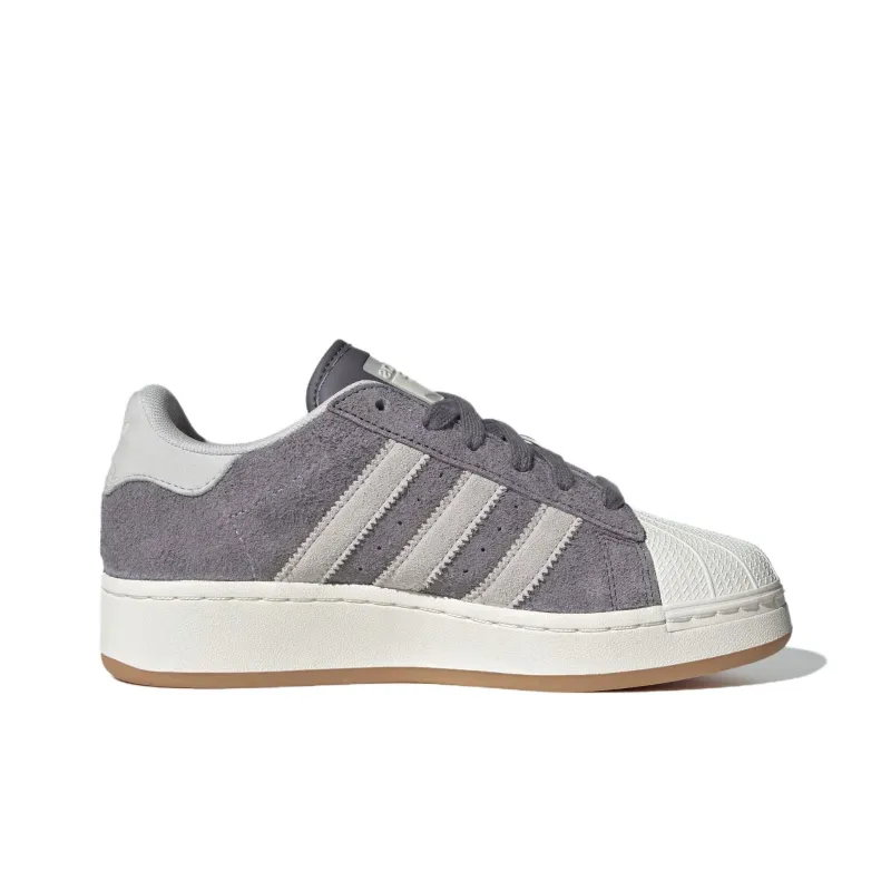 Adidas Originals SUPERSTAR XLG Anti Slip Wear Resistant Low Top Skateboard Shoes Women's Gray White-1