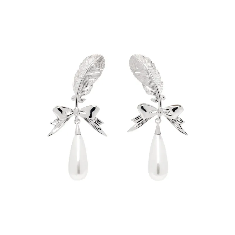 SHUSHU/TONG X Yvmin Teardrop Feather Earrings-1