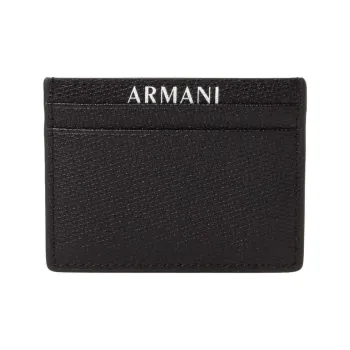 ARMANI EXCHANGEAE Cow Leather Card Holder Men's Black