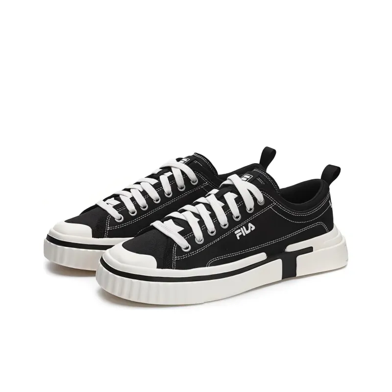 FILA LOOP Anti Slip Wear Resistant Low Top Skateboard Shoes Men's Black-2