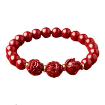 Bubble Scallops Reconstructed Cinnabar Bracelets Unisex