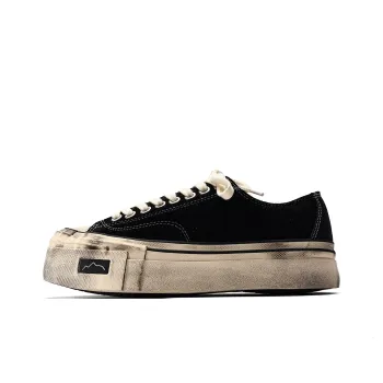Fang Sanhuo Anti Slip Wear Resistant Low Top Skateboard Shoes Unisex Black