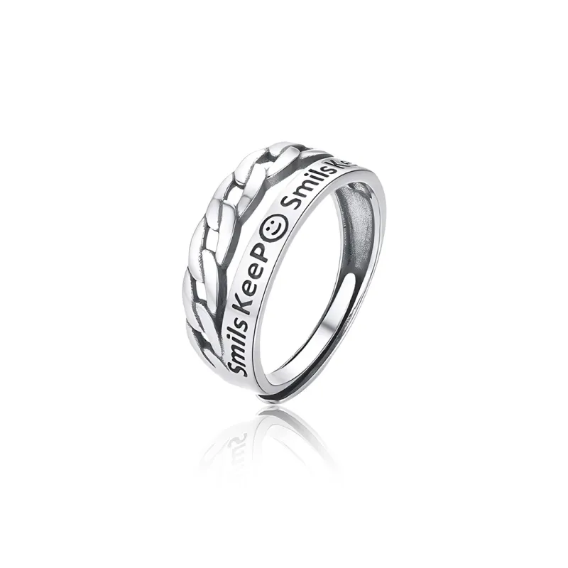 FOREVER MELODY 925 Sterling Silver Rings Men's Silver-0