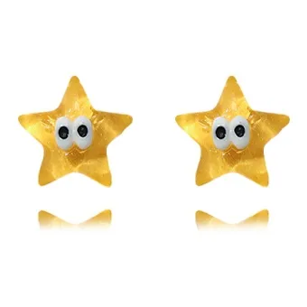 Muyan Alloy Peach Red Heart Stud Earrings Women's-5