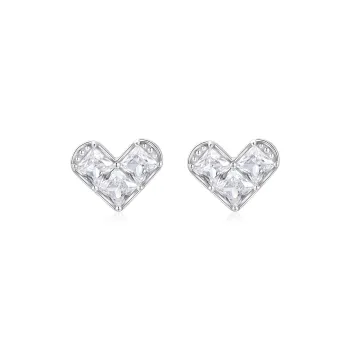 KADER 925 Sterling Silver Stud Earrings Women's Silver Girl Birthday Confession Commemoration Gift
