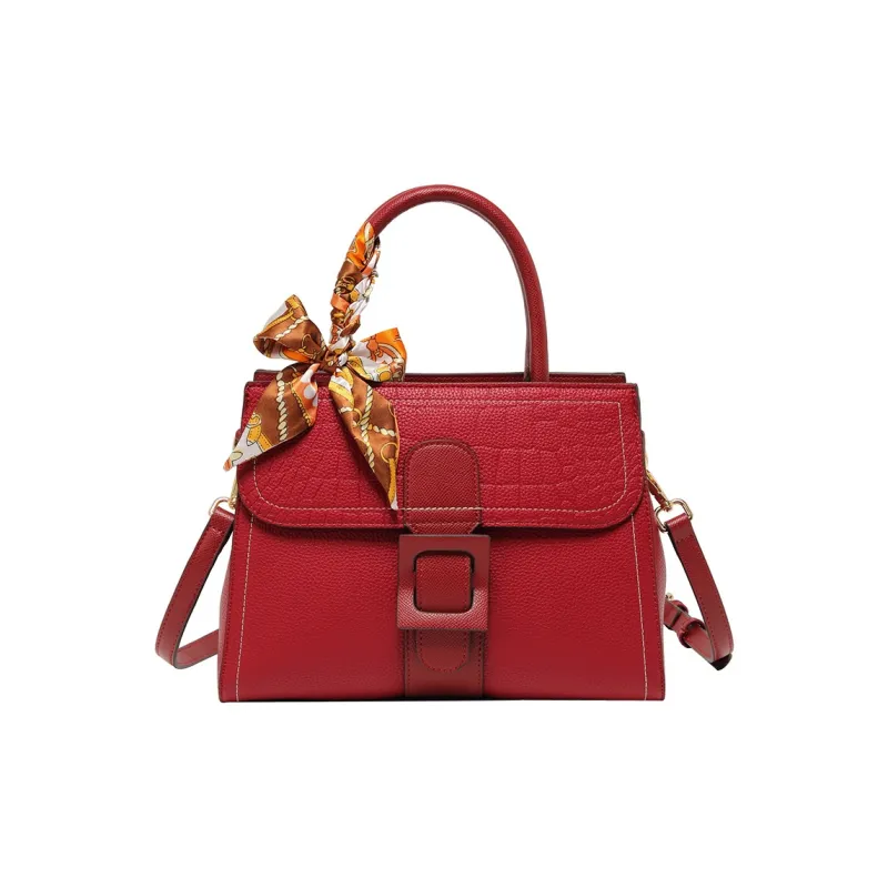 PAYOT Microfiber Synthetic Leather Wedding Bag Portable One Shoulder Crossbody Regular Women's Burgundy/Khaki-0
