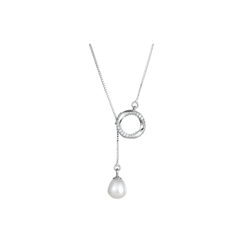 Yiru S925 Silver Freshwater Pearl Necklace & Chain Jewelry Accessories Women's-0
