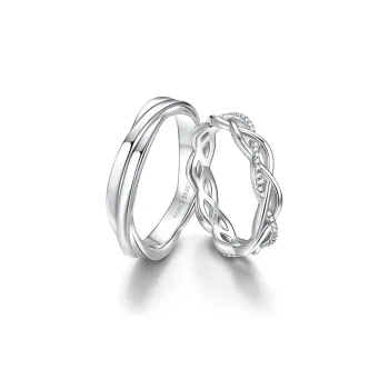 FANCI S925 Silver Ring Pair Unisex