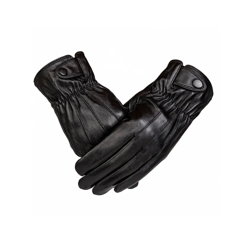 Shanghai Story Sheepskin Knit Gloves Men's Black Gift Box Set-37