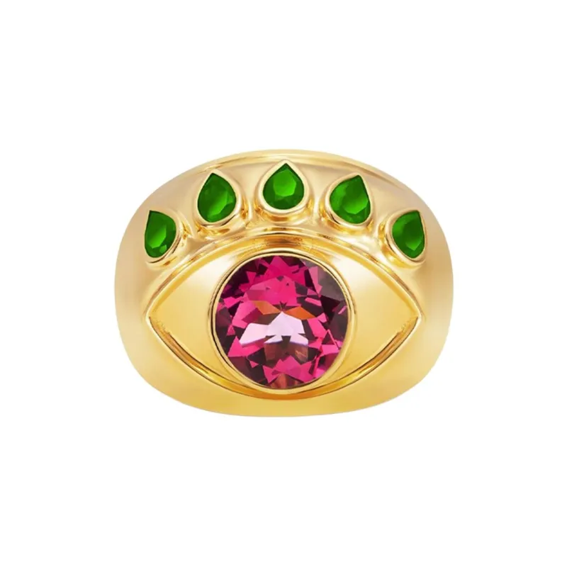 Nevernot 18kt Yellow Gold Ready To See You Topaz And Tsavorite Ring-0