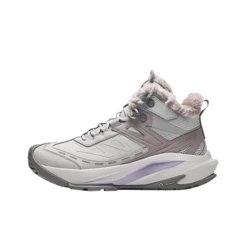 Anta Peak Finder Cushioning Anti Slip And Wear Resistant High Top Casual Shoes Women's Gray Pink