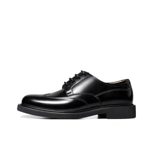 THOM WILLS British Business Calfskin Derby Shoes Dress Shoes Men's Black